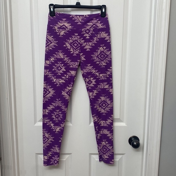 LULAROE Leggings Purple Aztec - Picture 1 of 4
